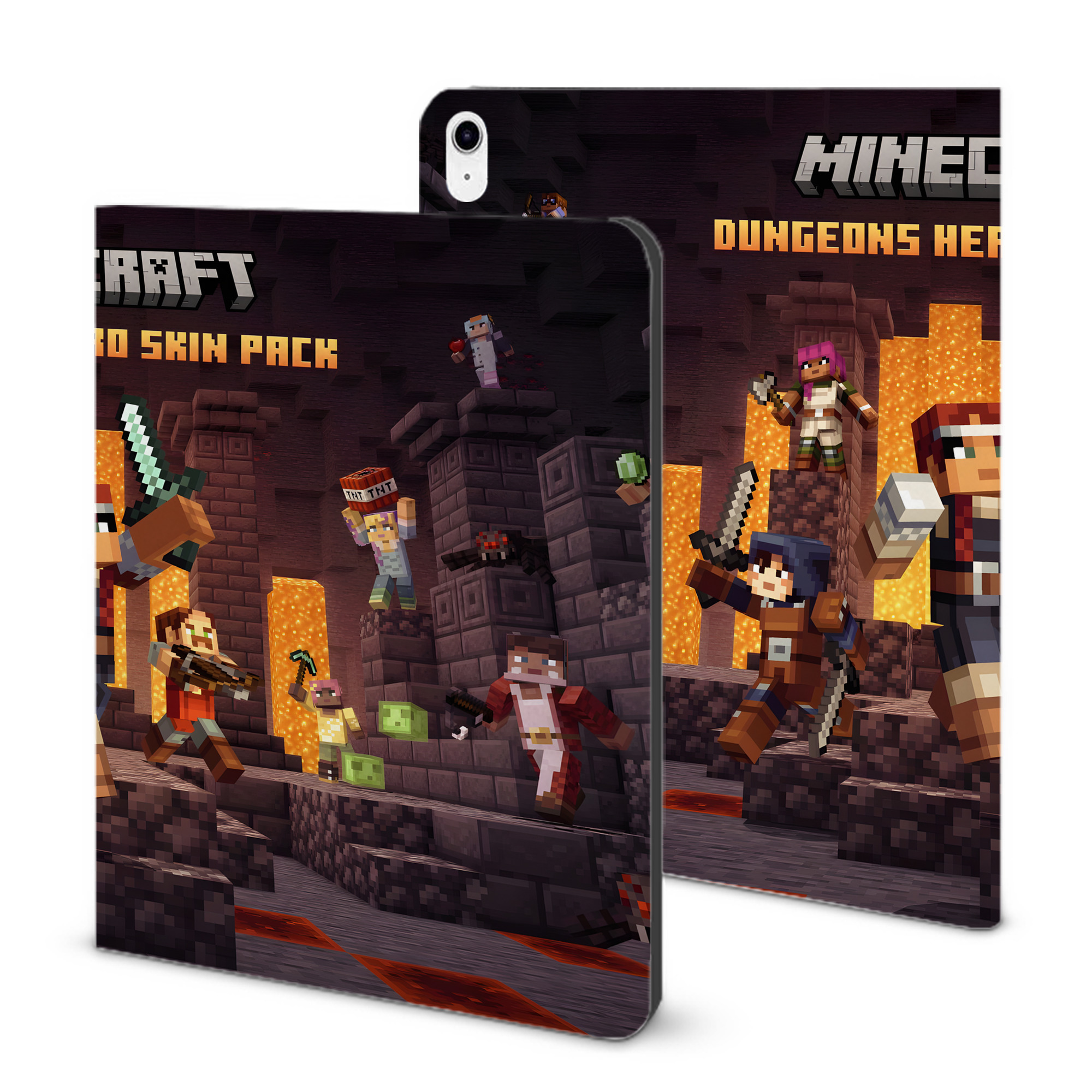 （画像用） マインクラフト ブロックの世界 Minecraft MC Block world IPad ケース ブック型 PUレザー TPU 耐衝撃 軽量 薄型 ペン収納なし 全面保護 IPad 各モデル対応